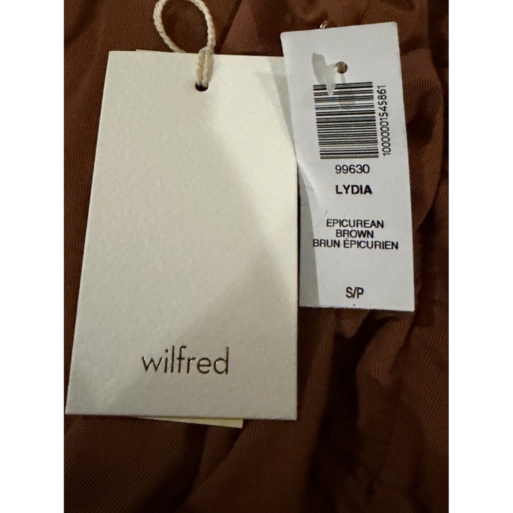 Wilfred Lydia Brown Ruched Mini Dress Bodycon‎ Small Coquette Minimalist - Picture 8 of 11